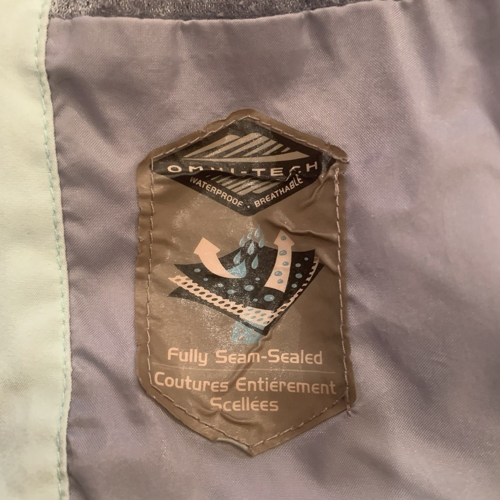 Columbia Windbreaker Jacket Women's Medium Mint Green Lightweight Hood Full Zip - Picture 11 of 16